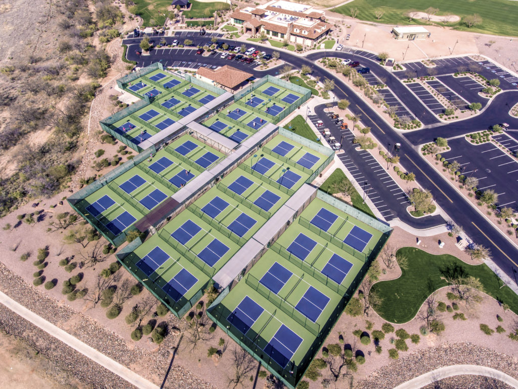 Aerial View of 24 Pickleball Courts - Pickleball Adult Community Saddlebrooke Ranch Oracle, AZ